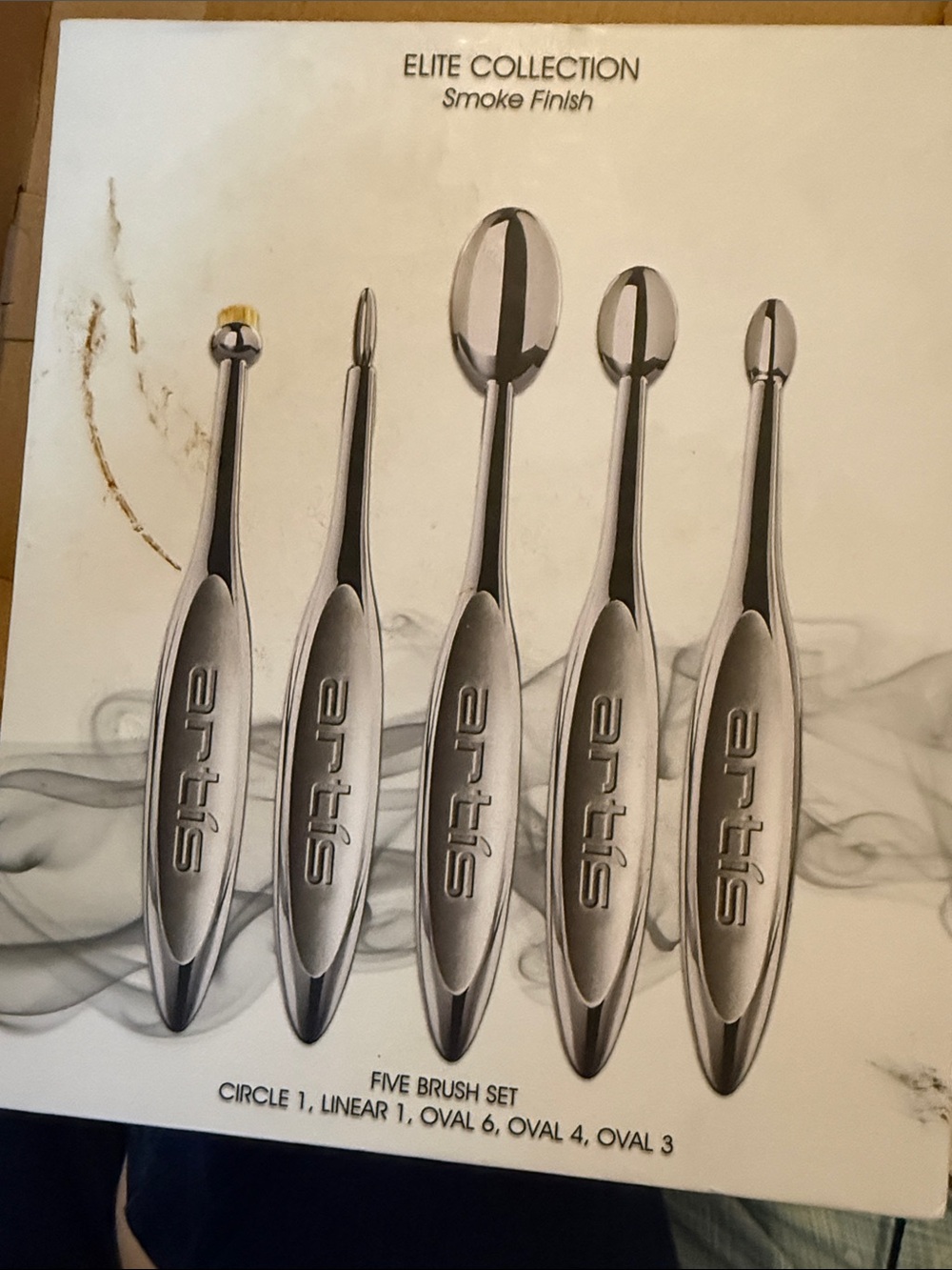 artis Elite Collection Smoke Finish Brush Set - Silver